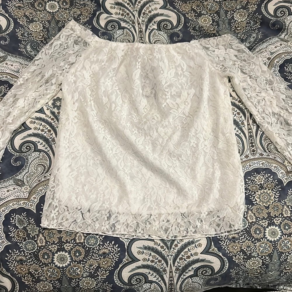 White, laced top